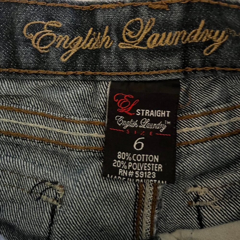 English Laundry Straight Leg, Embroidered Flap Pocket Girls Jeans Size 6 - Picture 9 of 9